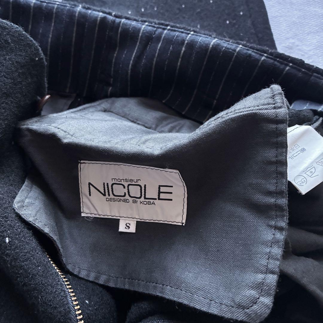 archive 90s NICOLE 絣 縮絨ウール 2tuck slacks