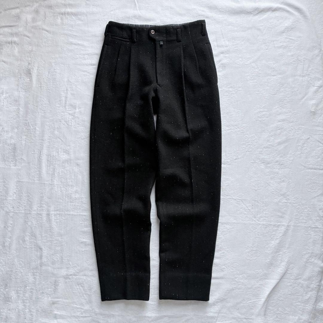 archive 90s NICOLE 絣 縮絨ウール 2tuck slacks