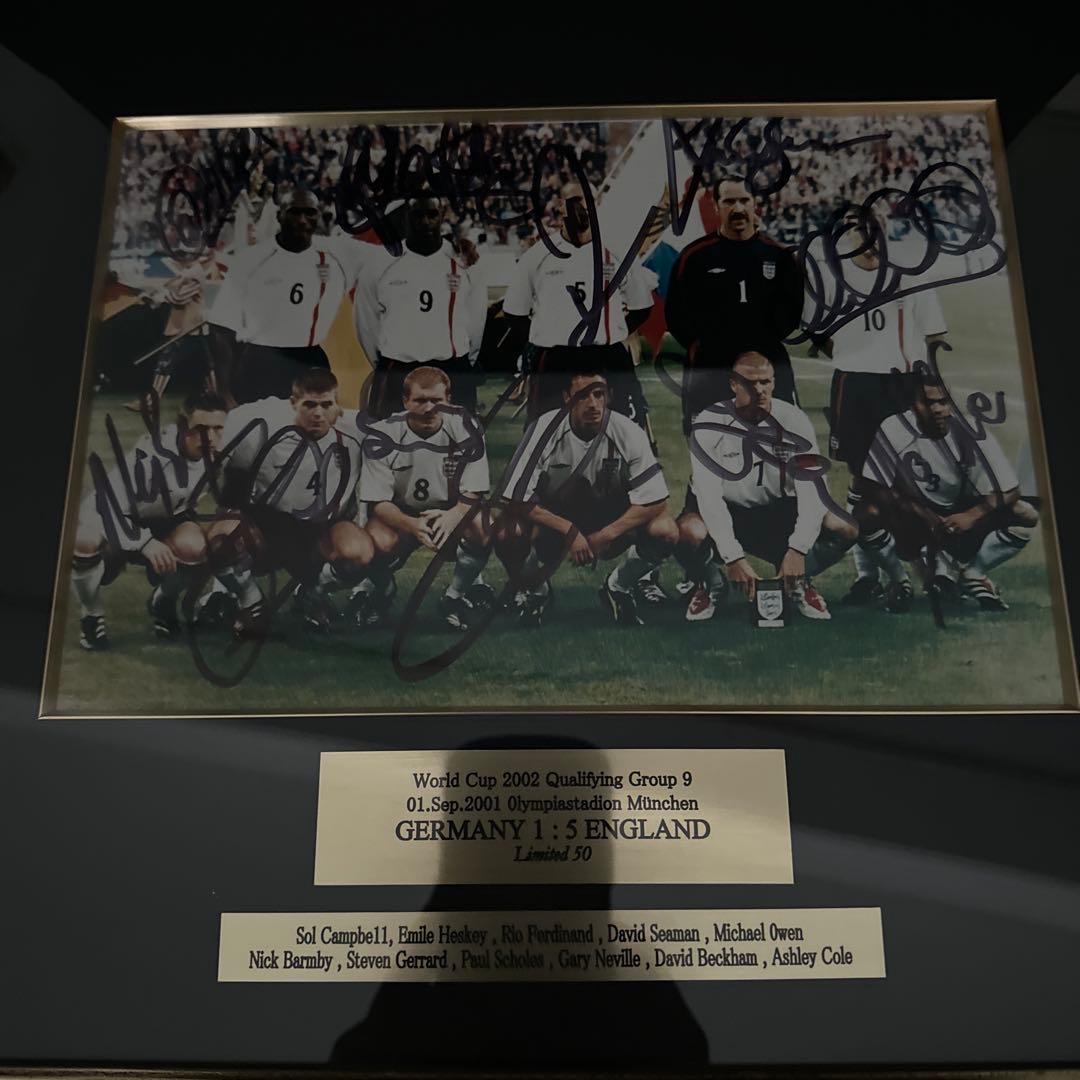 イングランド代表直筆サイン入りフォト、ベッカム、ジェラード他