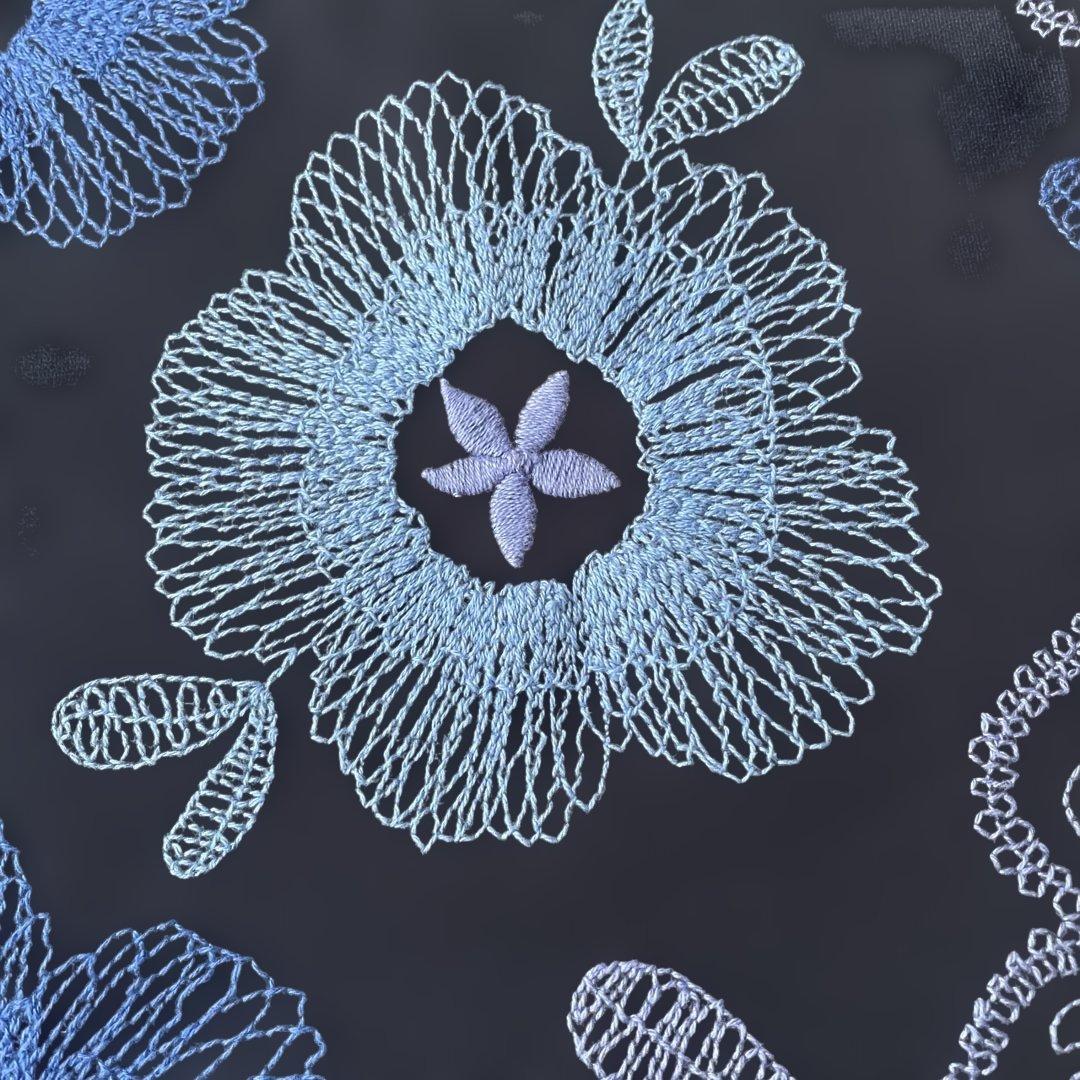 TABASA 花柄刺繍 チュニック ネイビー美品