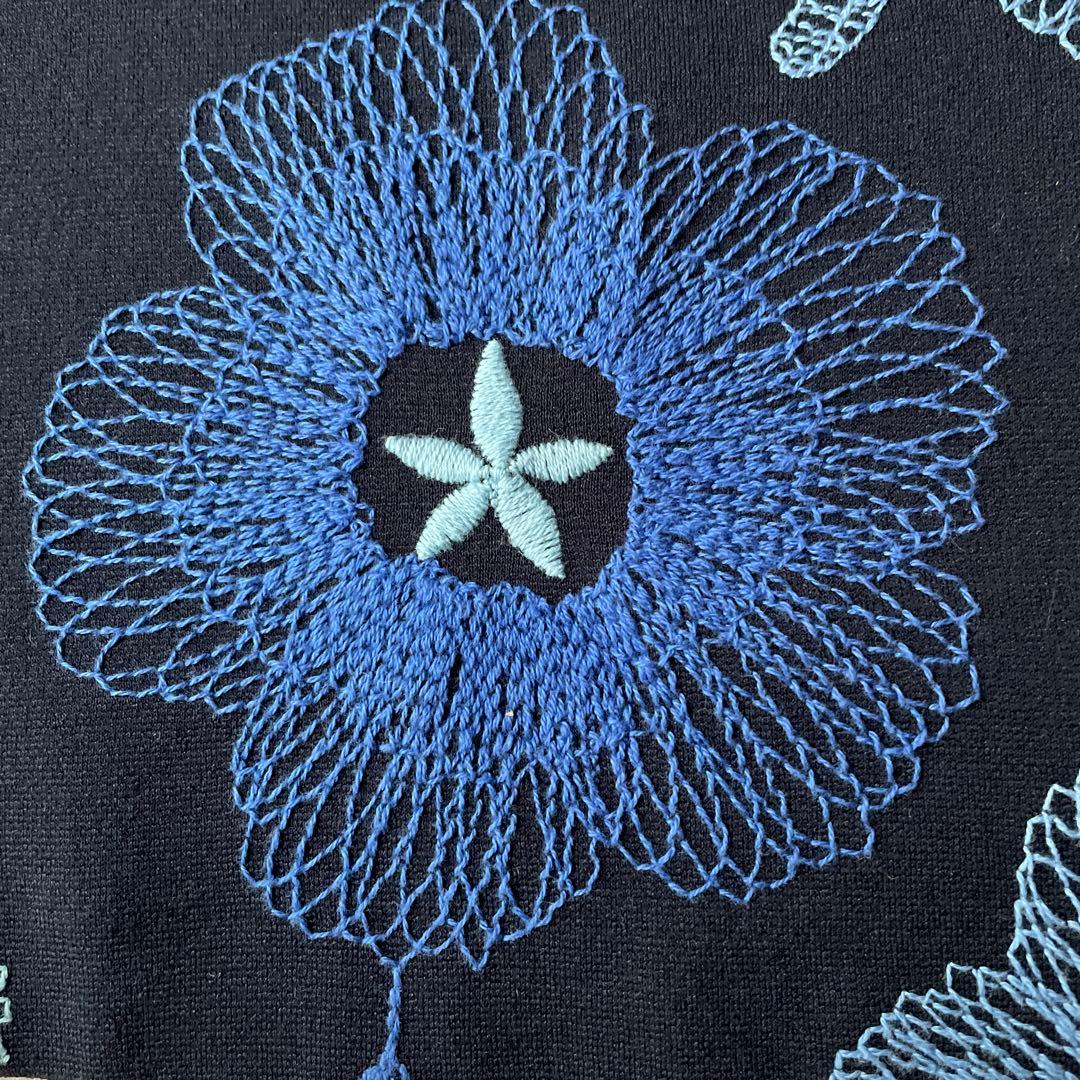 TABASA 花柄刺繍 チュニック ネイビー美品