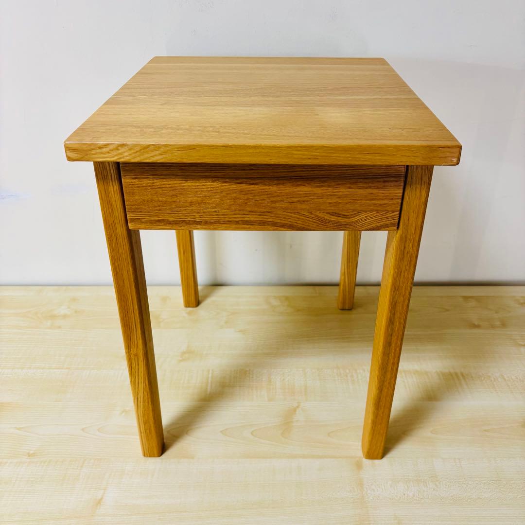 【美品】　無印良品　タモ材　引き出し付き　サイドテーブル　送料込み