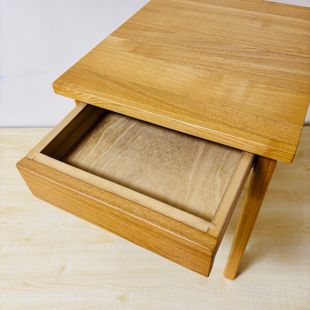 【美品】　無印良品　タモ材　引き出し付き　サイドテーブル　送料込み