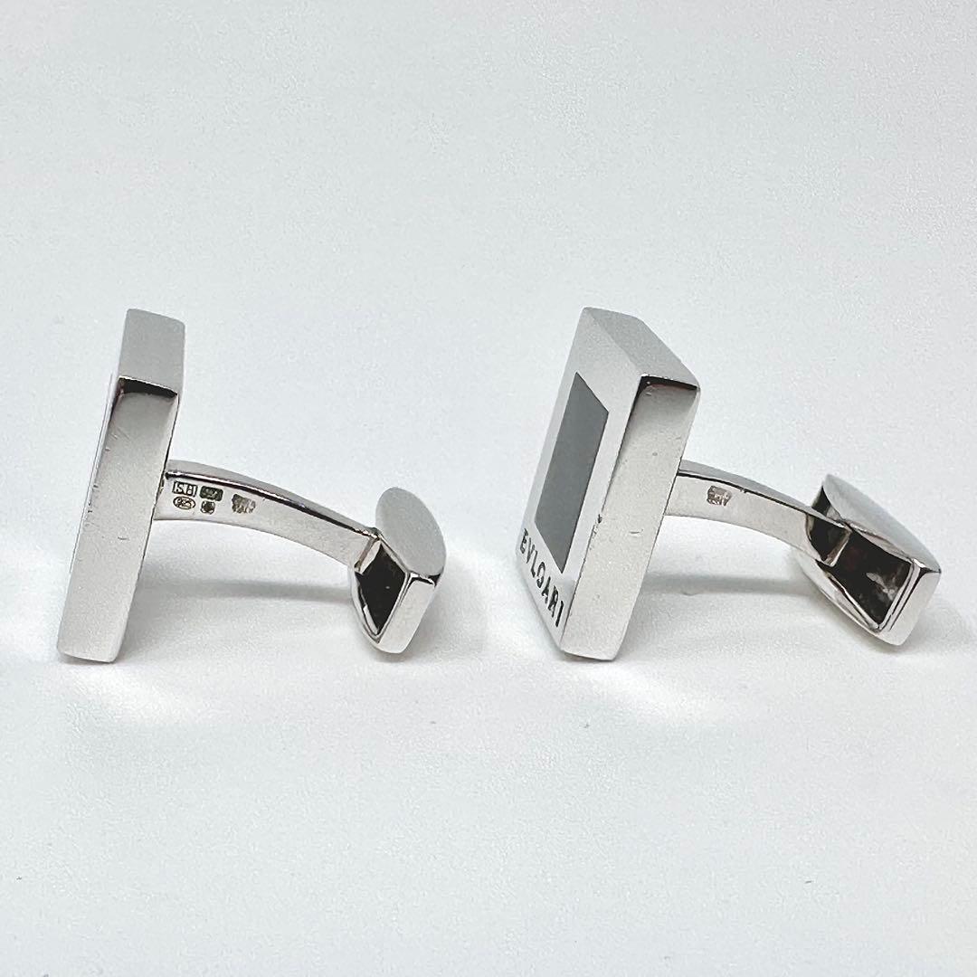 BVLGARI ブルガリ　スクエアトップ　オニキス　シルバー　カフス　925