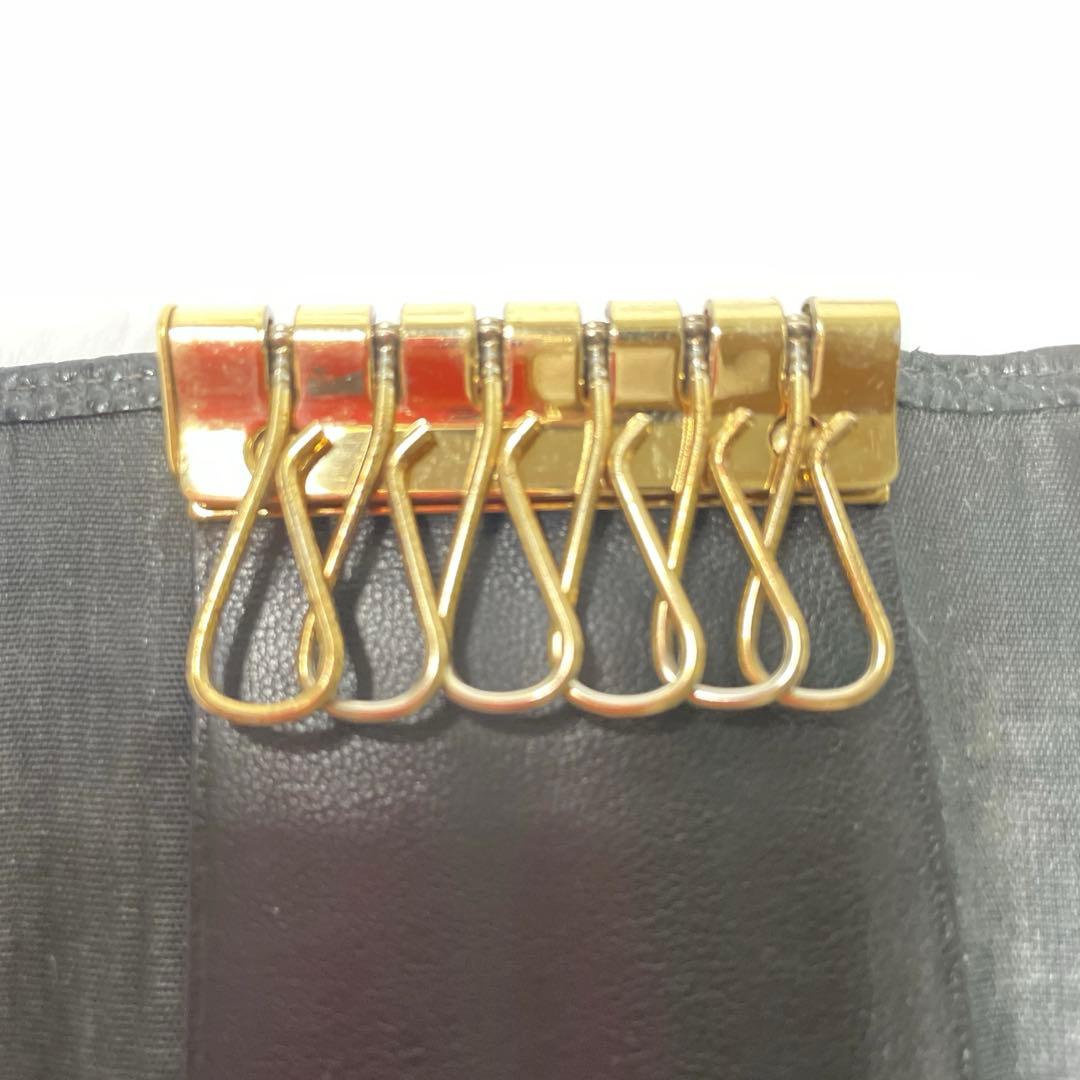 【美品】CHANEL シャネル キャビアスキン キーケース ブラック ゴールド