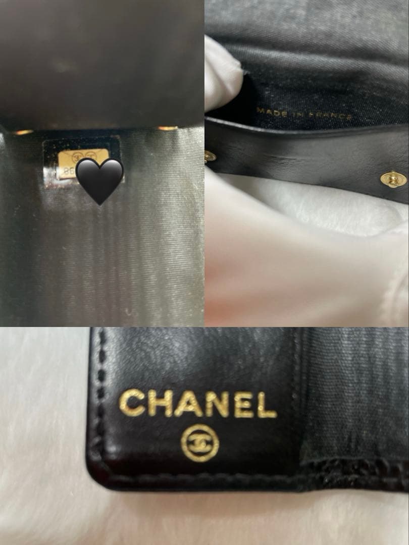 【美品】CHANEL シャネル キャビアスキン キーケース ブラック ゴールド