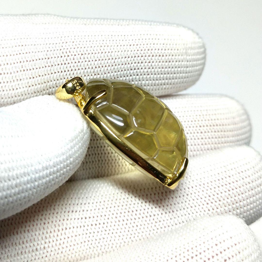 専用【高品質】リビアングラス《亀》ペンダントトップ　美品　希少　レア　縁起物