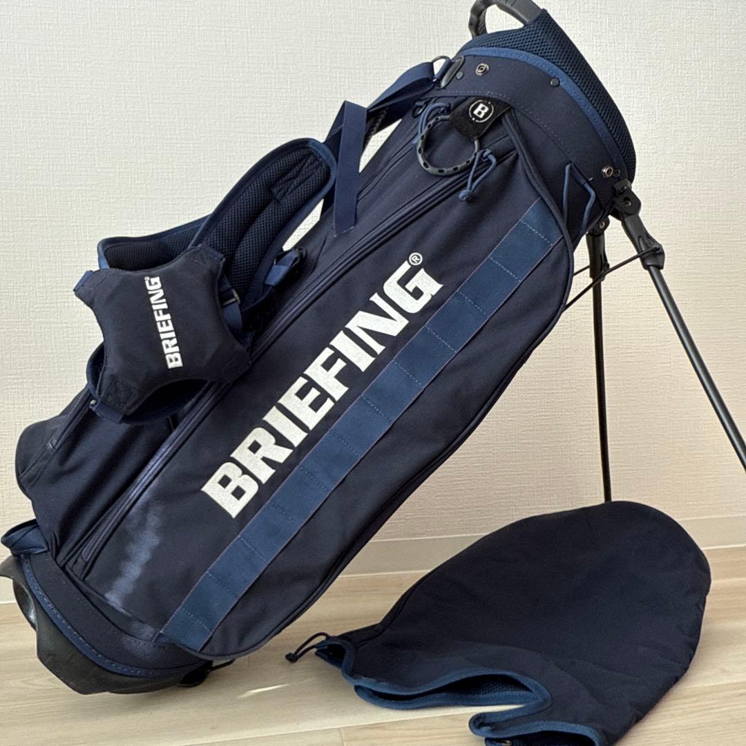 ブリーフィング　キャディバッグ　ショルダー式　スタンド式　軽量　ネイビー　紺