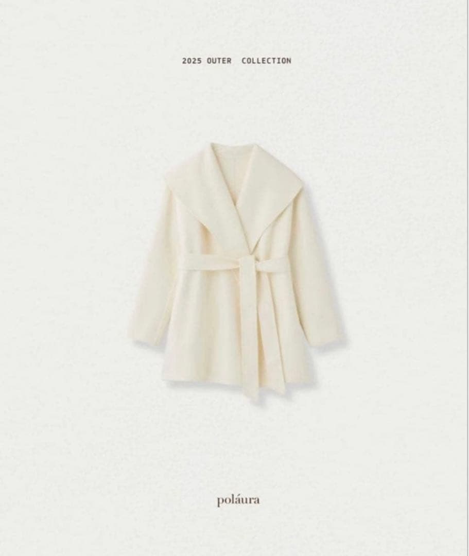【完売品】polaura ポローラ ショールカラーウールミドルコート