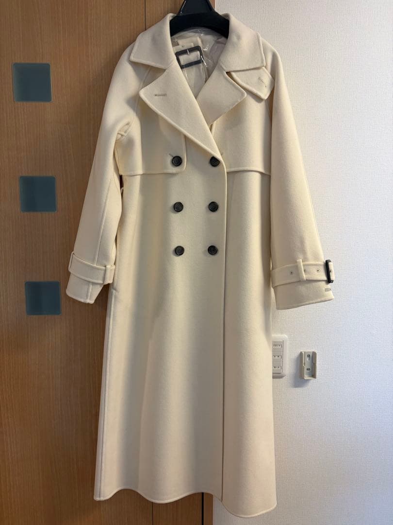 完売品　CELFORD セルフォード ウール混ロングトレンチコート IVR 36