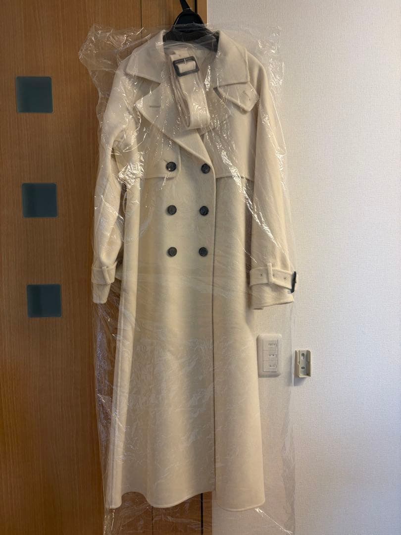 完売品　CELFORD セルフォード ウール混ロングトレンチコート IVR 36