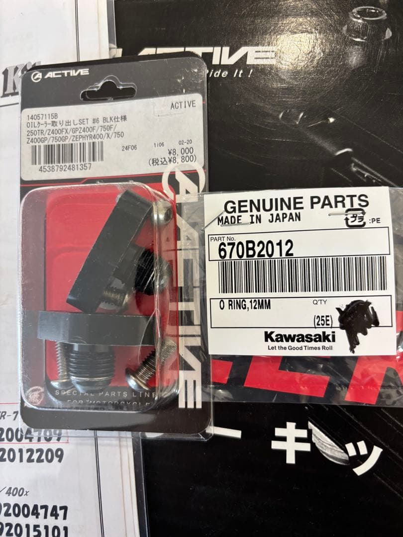 ゼファー750 他　アクティブオイルクーラー 9-13Rストレート　EARLS