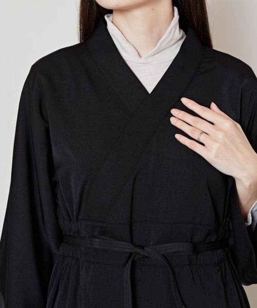 ミ*カ様 倭物やカヤ　和の狭衣ワンピース　着物ワンピース　背守り刺繍　ブラック