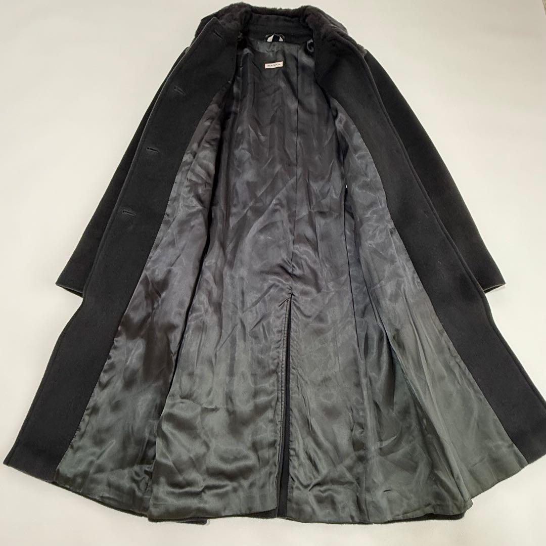 マックスマーラ ファー襟付き ウールカシミヤ ロングコート XL イタリア製