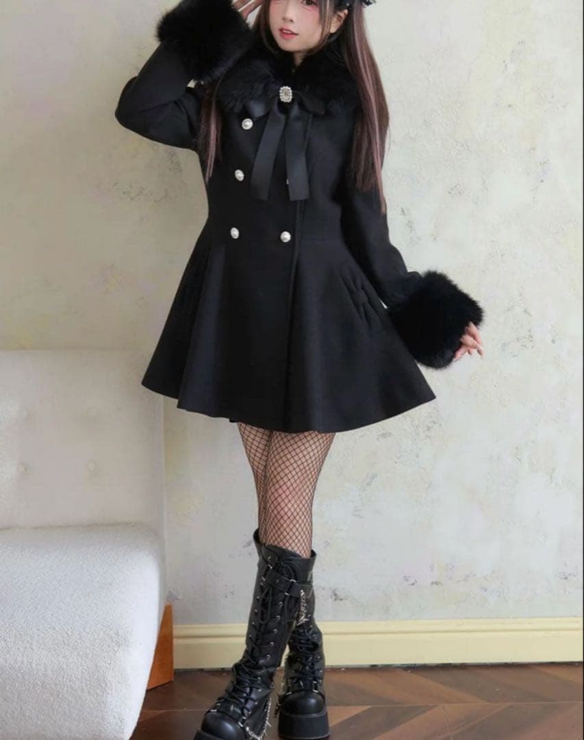 NoGenki ファー コート ブラック 量産型 地雷