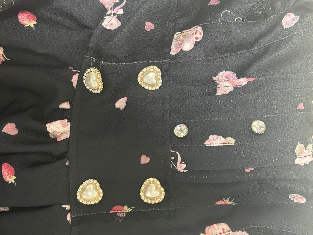 【LIZLISA】アフタヌンティー柄 黒