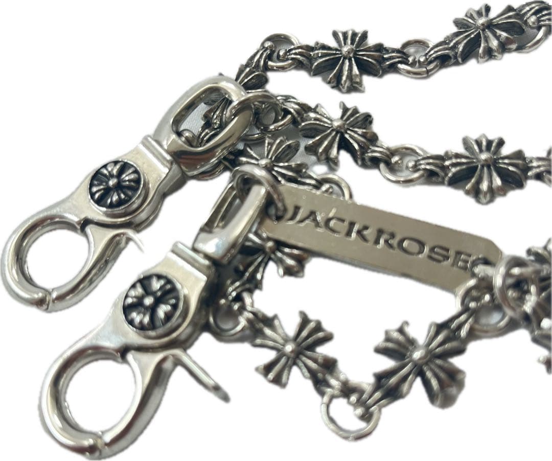 ジャックローズ　シルバー　ウォレットチェーン　ロゴ刻印　カジュアル　メンズ