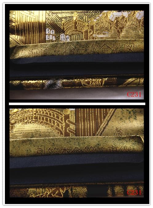 C231厳選西陣　引箔本金箔二重織　東海道五十三次全景図全通高級美術袋帯新品同様