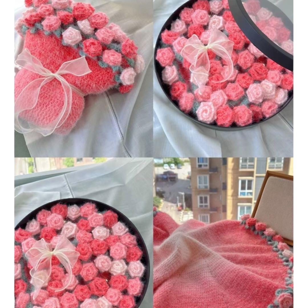 椿 花束ブランケット ローズブランケット ブーケ ブランケット ストール