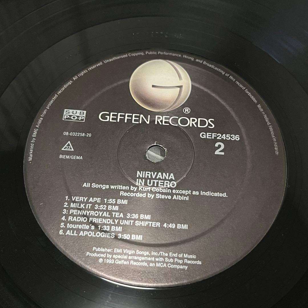 NIRVANA ニルヴァーナ アナログ LP レコード IN UTERO