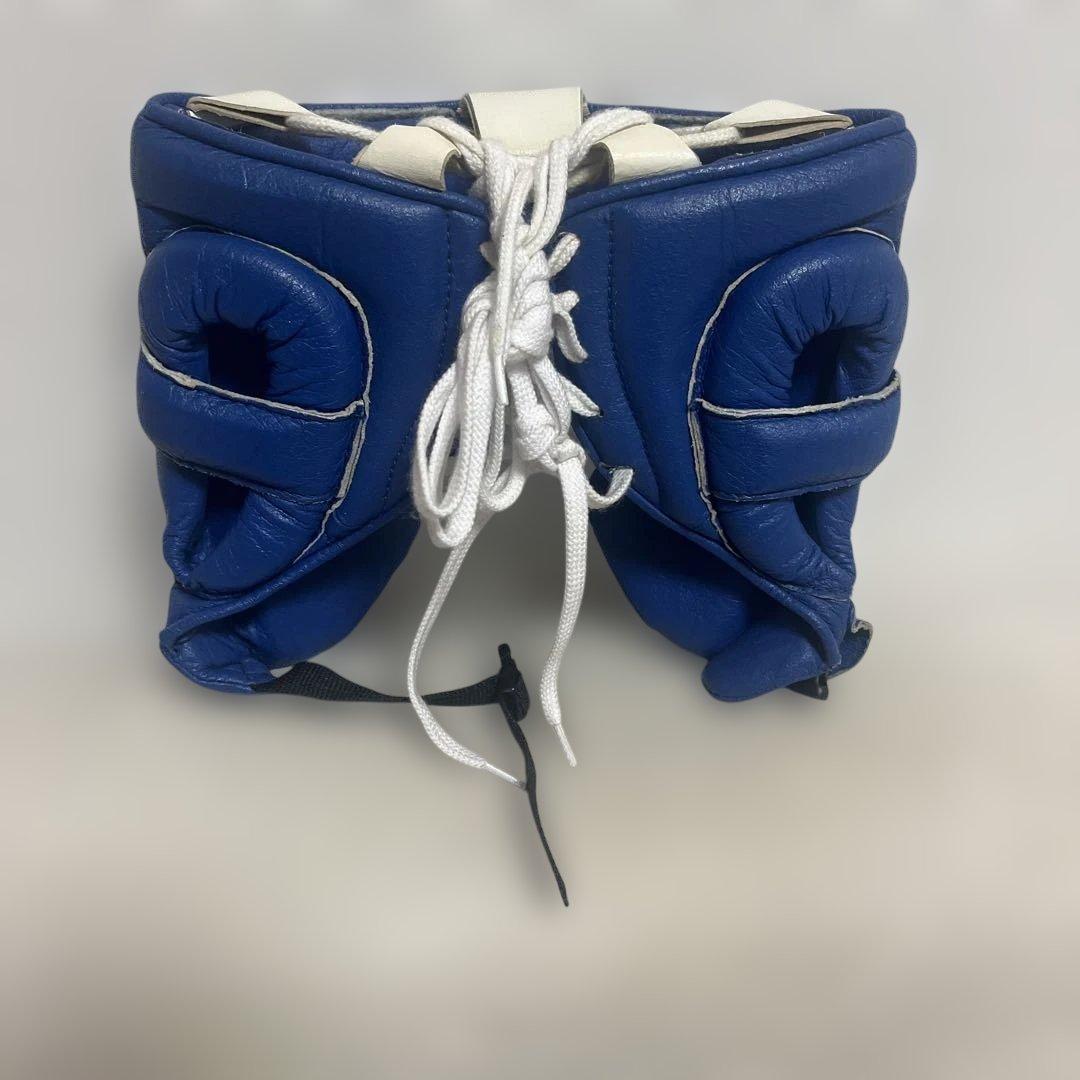 青 レザー ヘッドギア ボクシング