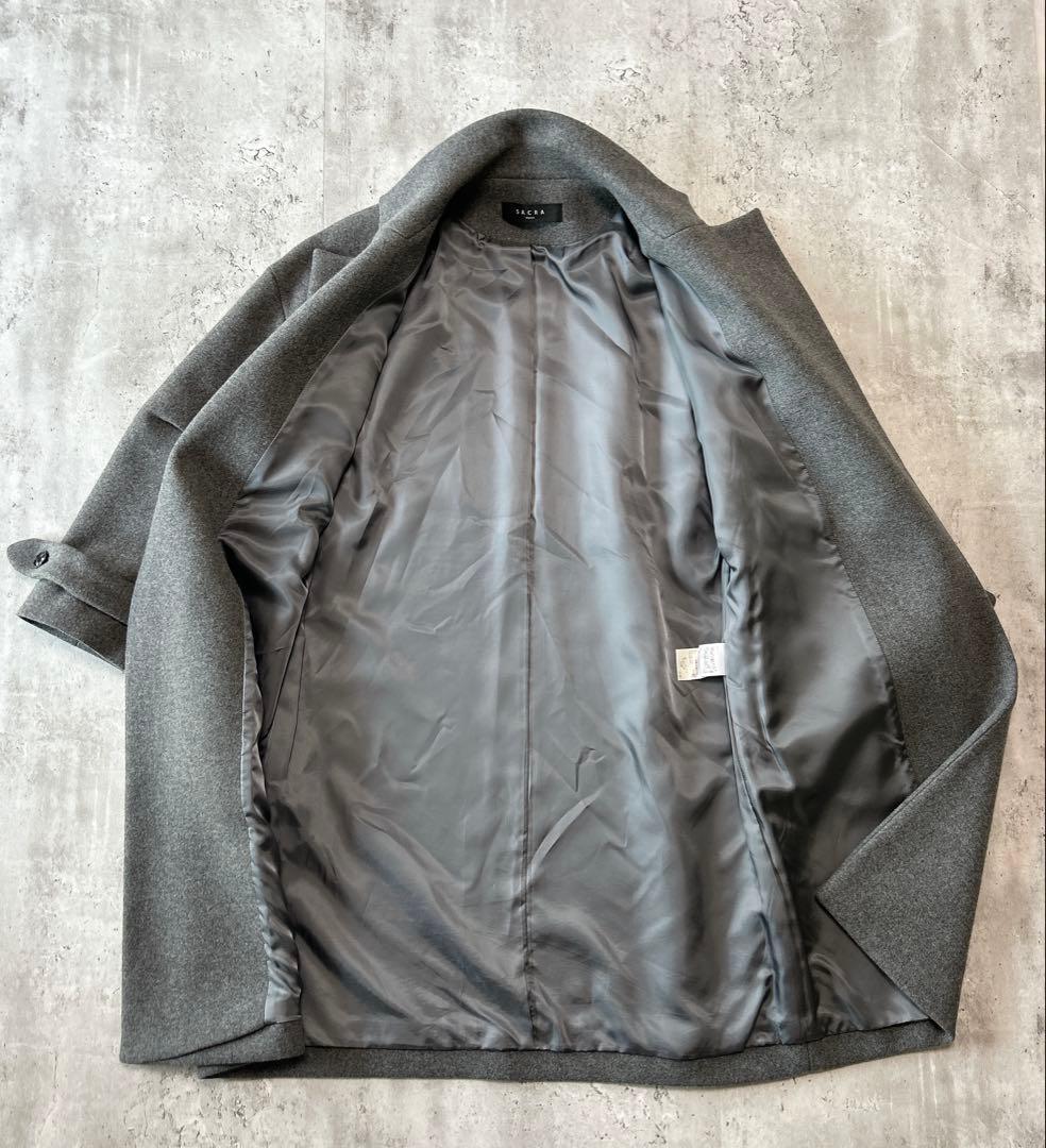 【美品】SACRA サクラ ウールコート グレー ロングコート 日本製 38
