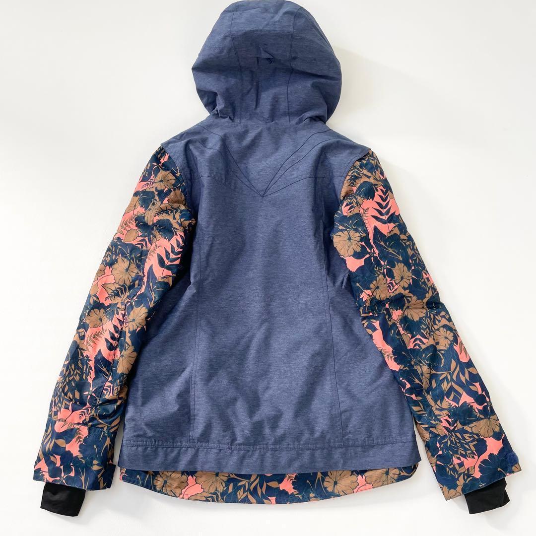 4456 【極美品】ロキシー ROXY ジャケット スノボウェア 花柄 ネイビー
