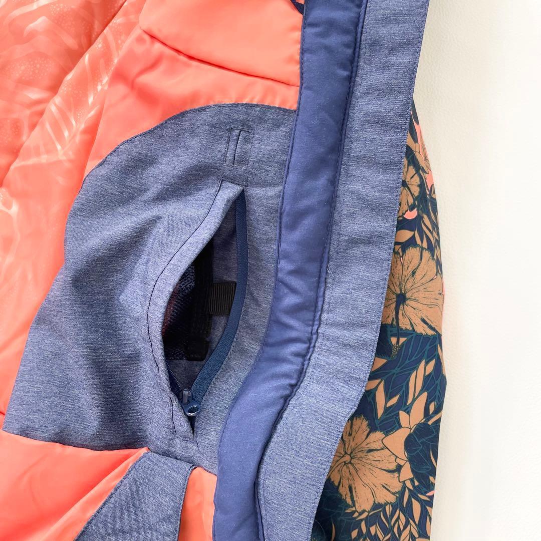 4456 【極美品】ロキシー ROXY ジャケット スノボウェア 花柄 ネイビー