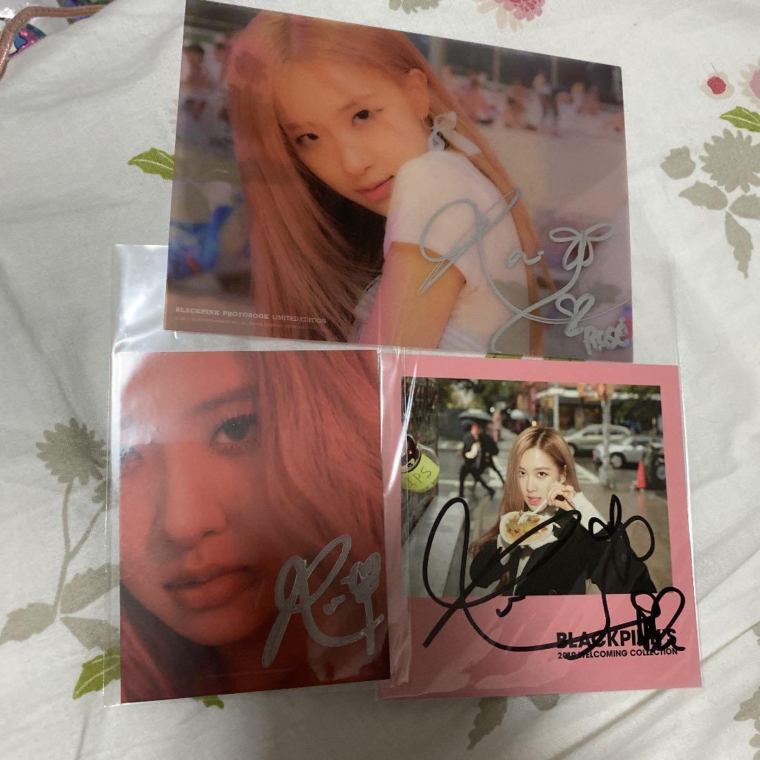 blackpink ロゼ　サイン　直筆　トレカ　クリアポストカード　フォトカード