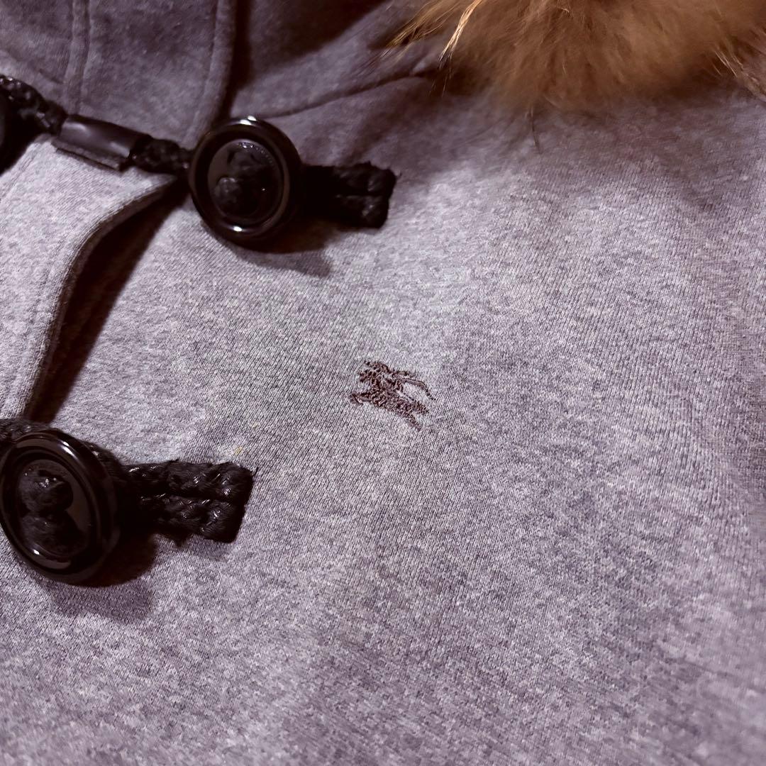 BURBERRY BLUE LABEL ポンチョ ノバチェック ファー 裏起毛