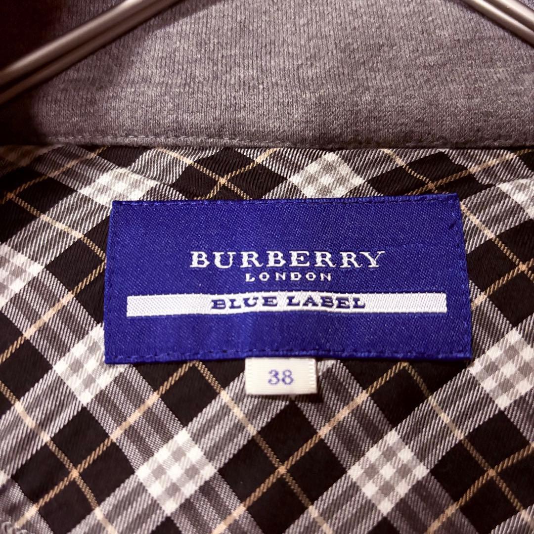 BURBERRY BLUE LABEL ポンチョ ノバチェック ファー 裏起毛