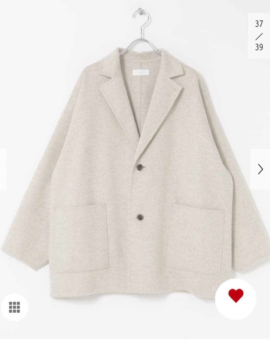 【未使用に近い】かぐれ　ウールテーラードショートコート