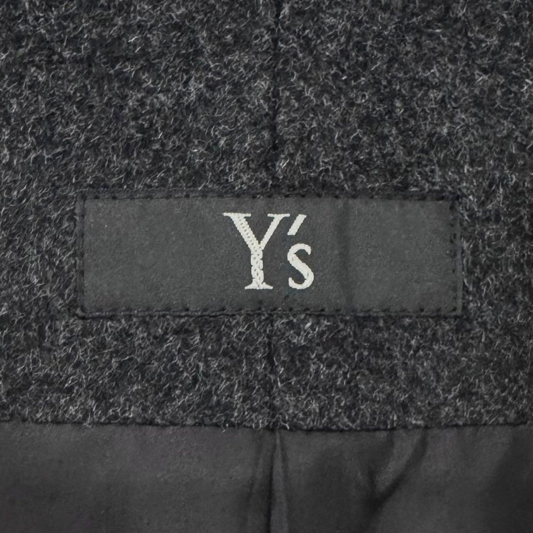 Y's ワイズ ヨウジヤマモト カシミヤ混 ウール 変形コート グレー杢