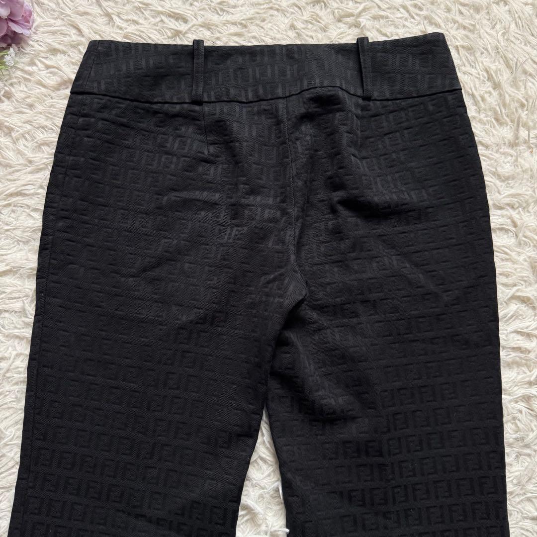 極美品■フェンディ　ズッカ柄　総柄　フレアパンツ　ブラック　イタリア製　40