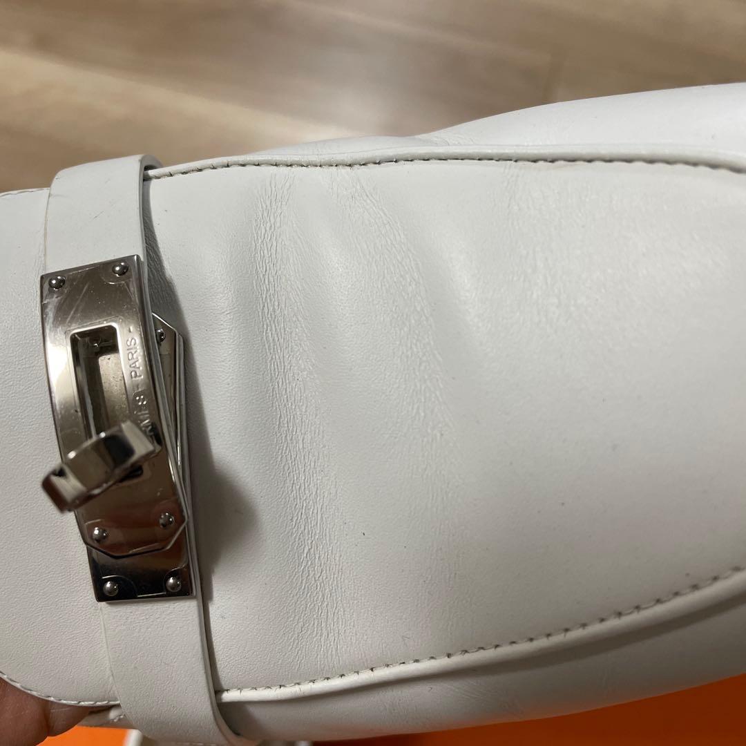 HERMES ホワイトレザー　38