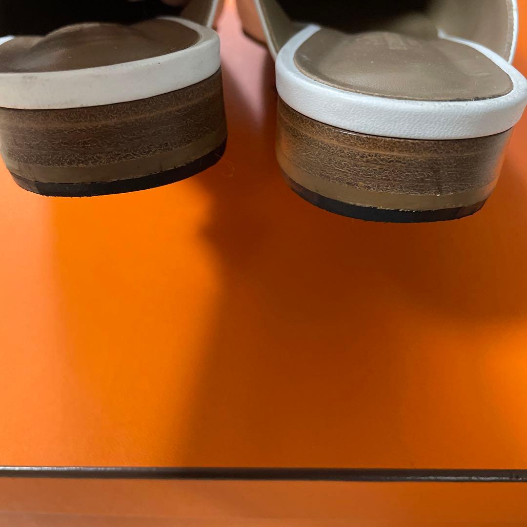 HERMES ホワイトレザー　38