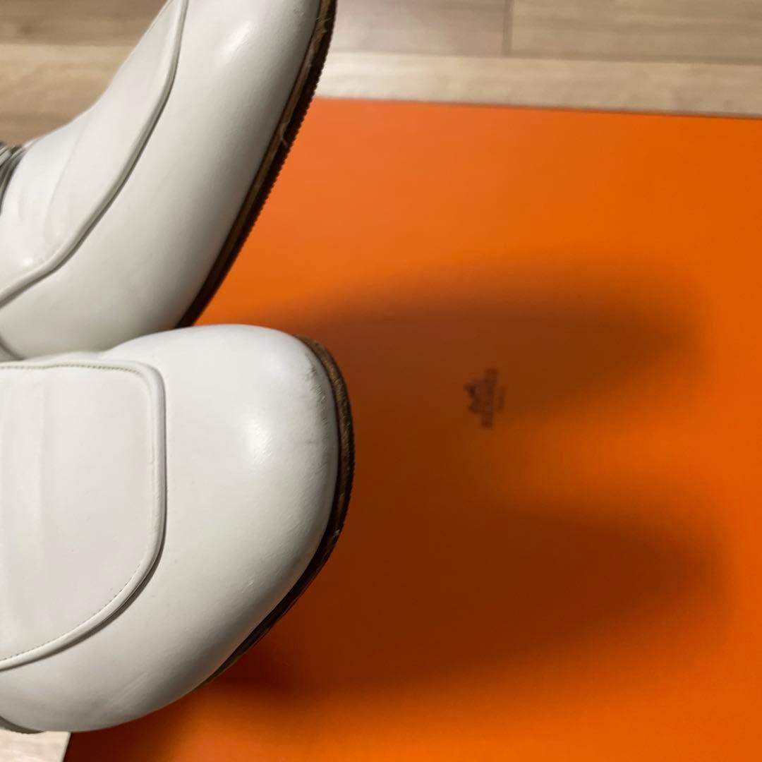 HERMES ホワイトレザー　38
