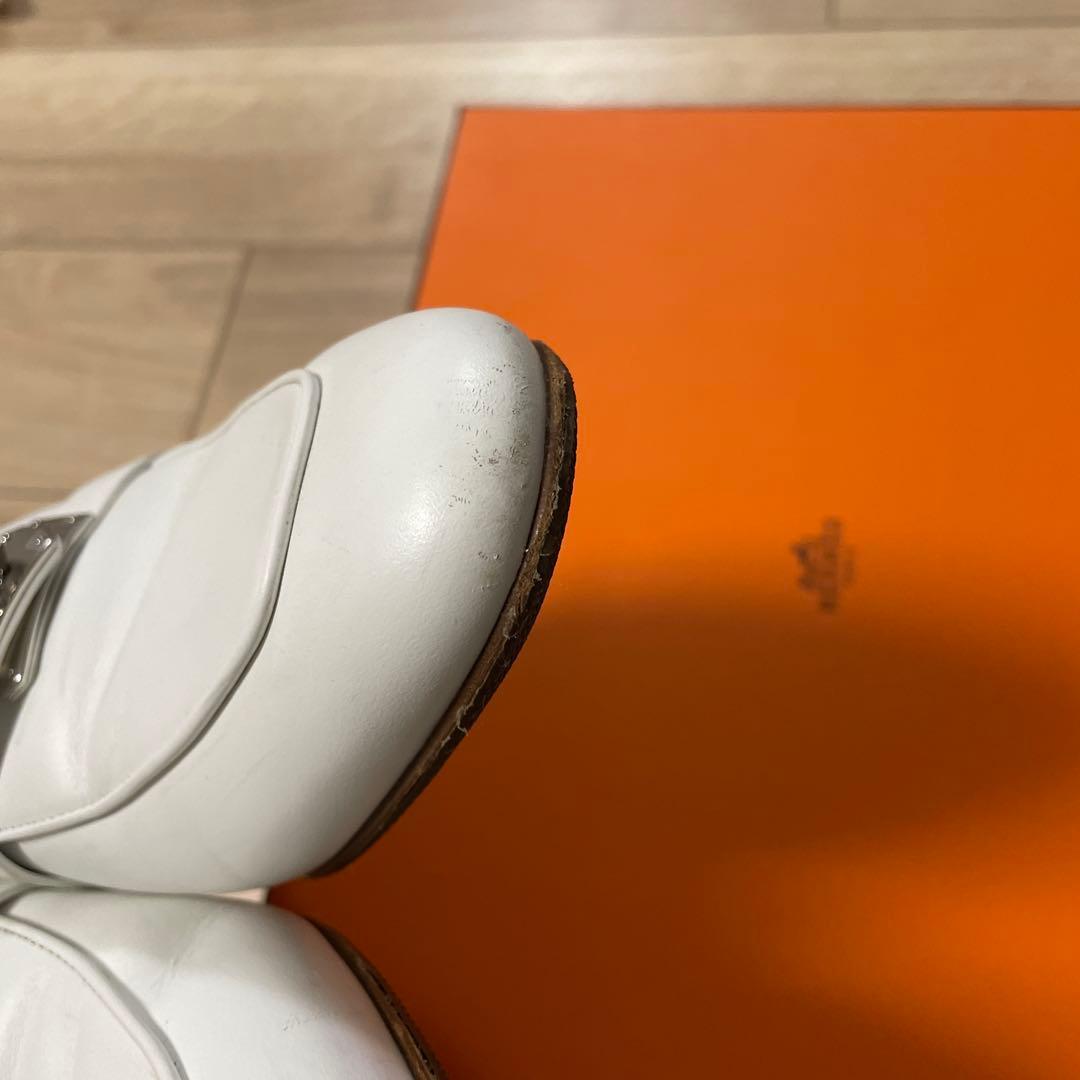 HERMES ホワイトレザー　38