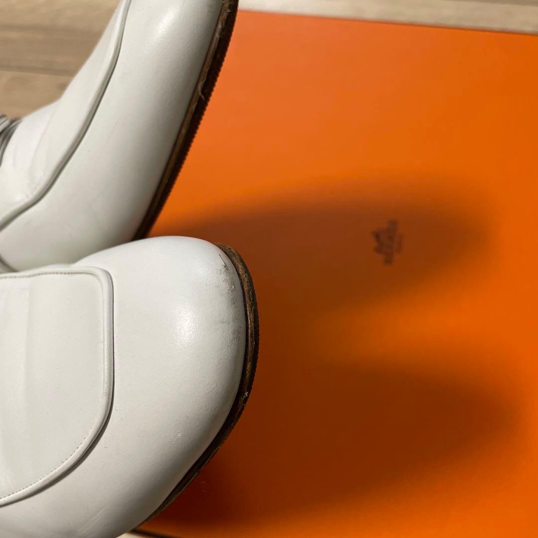 HERMES ホワイトレザー　38
