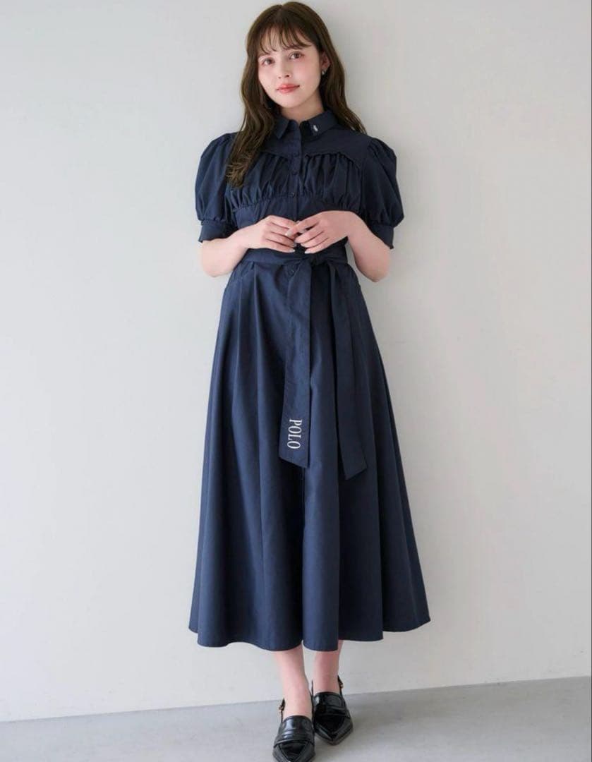 dazzlin POLO コルセットスウィッチングシャツワンピース