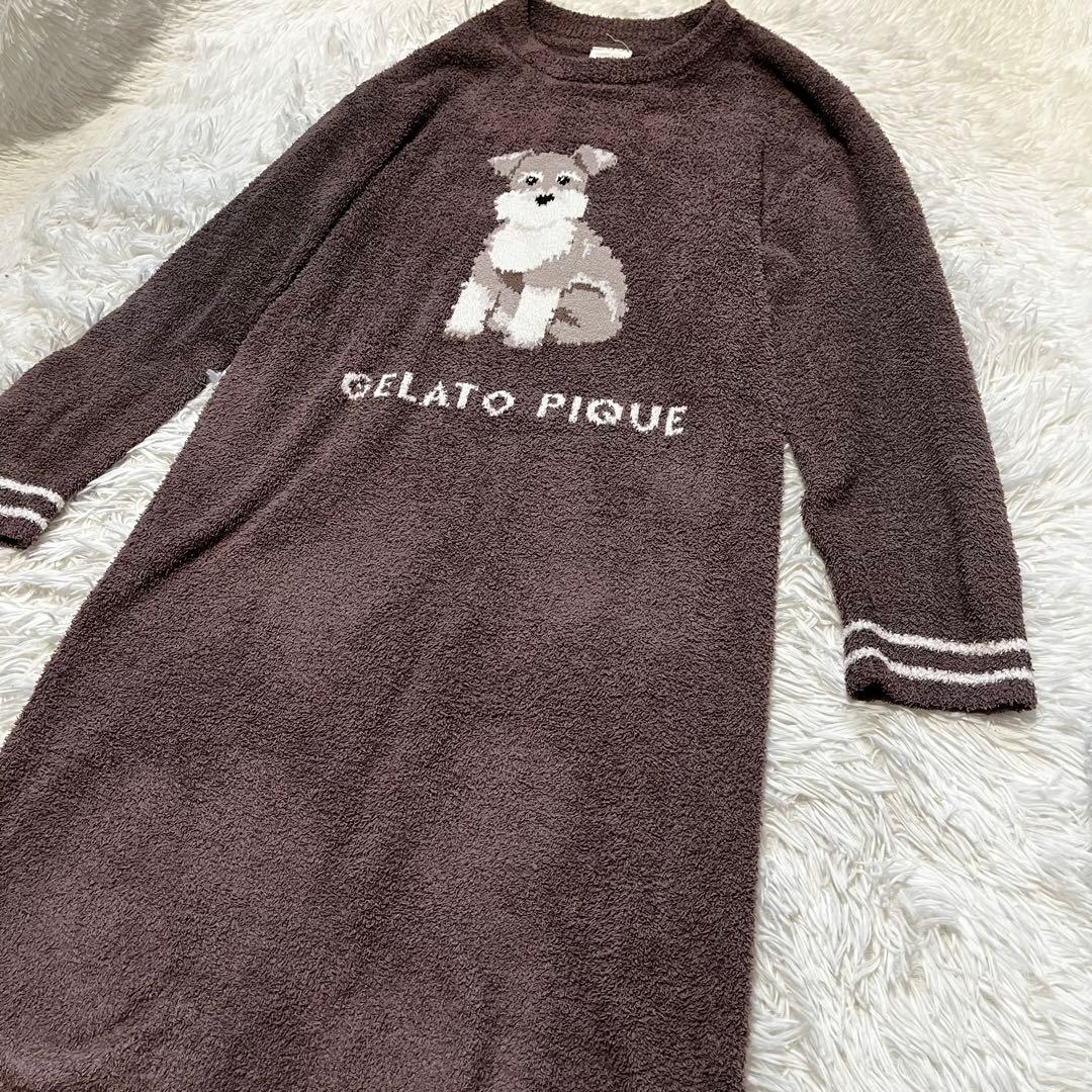 美品 ジェラートピケ　ルームウェア　ワンピース　シュナウザー　完売品 F