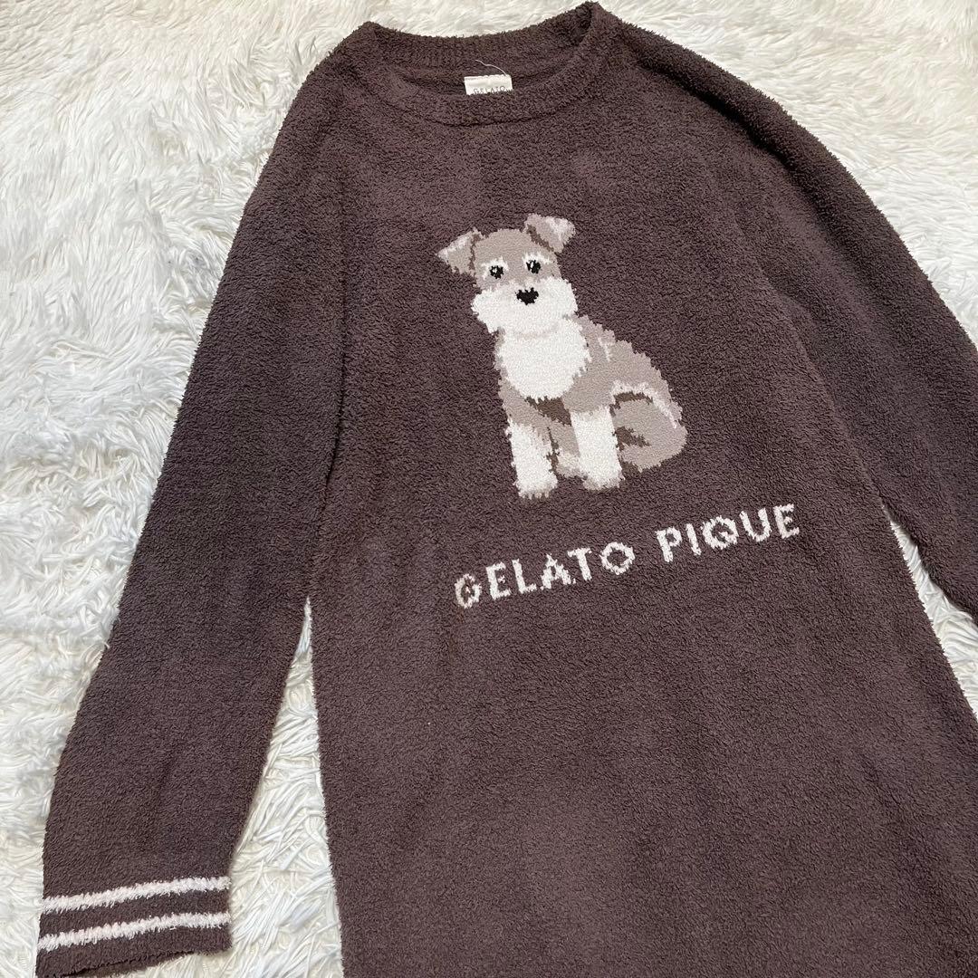 美品 ジェラートピケ　ルームウェア　ワンピース　シュナウザー　完売品 F