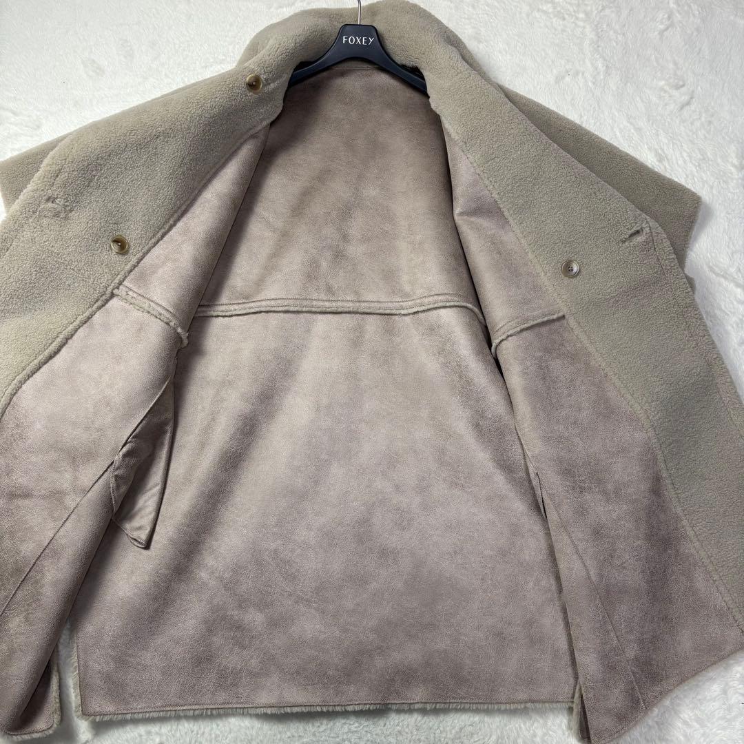 美品 AMERI REVERSIBLE BOA PONCHO COAT