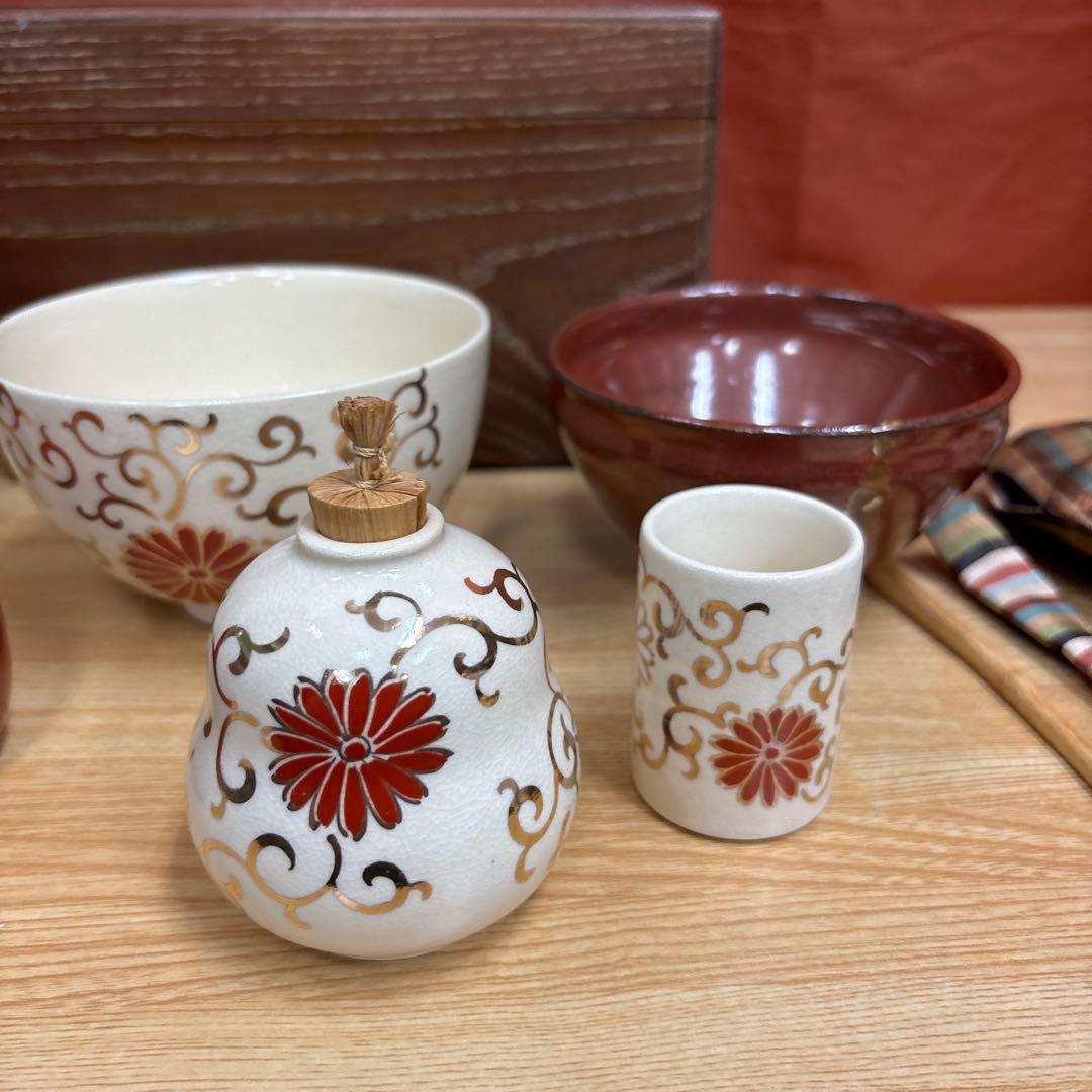 桑製 茶箱 茶道具セット