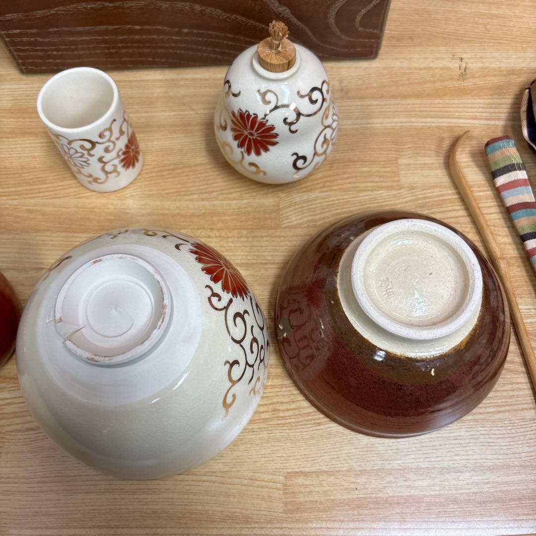 桑製 茶箱 茶道具セット