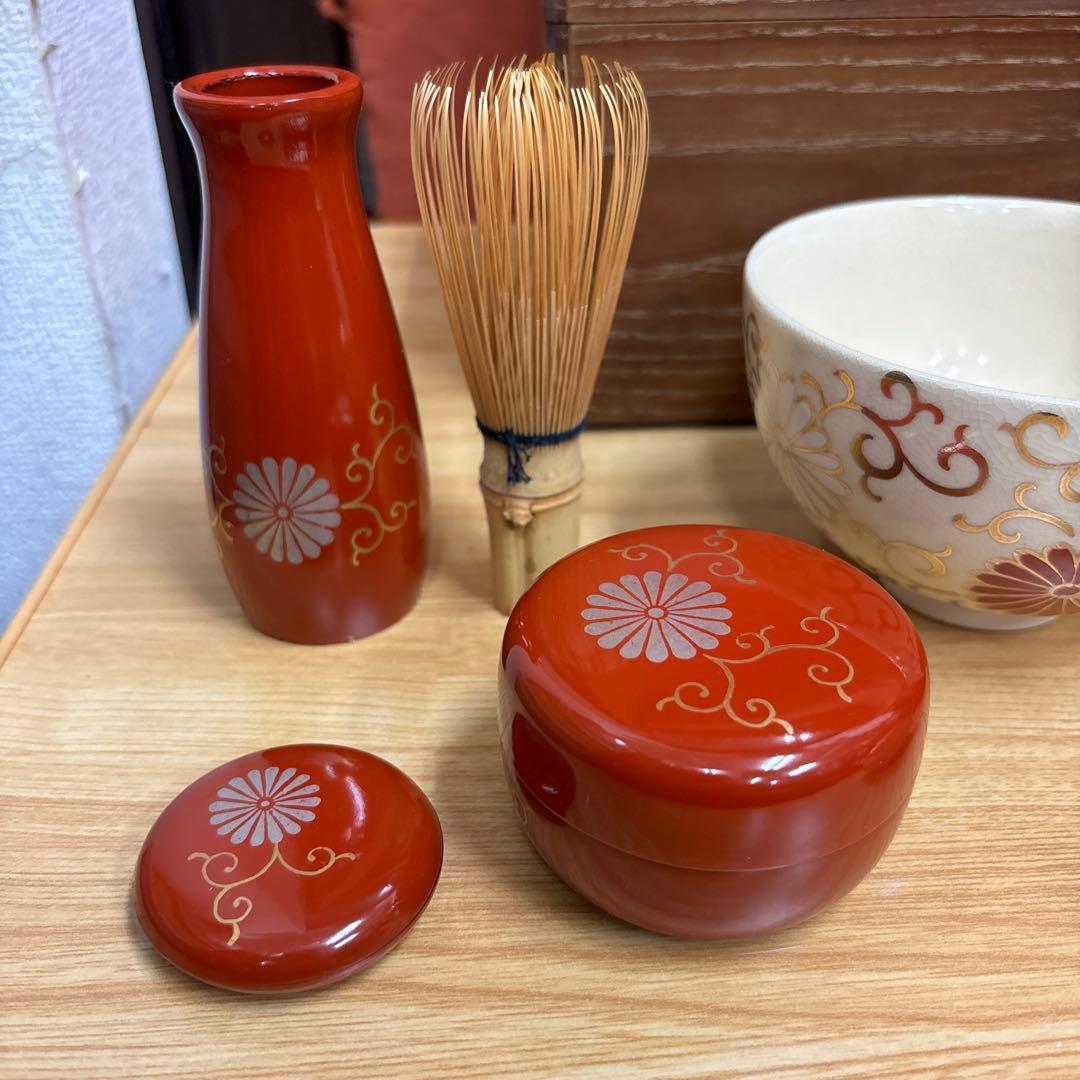 桑製 茶箱 茶道具セット