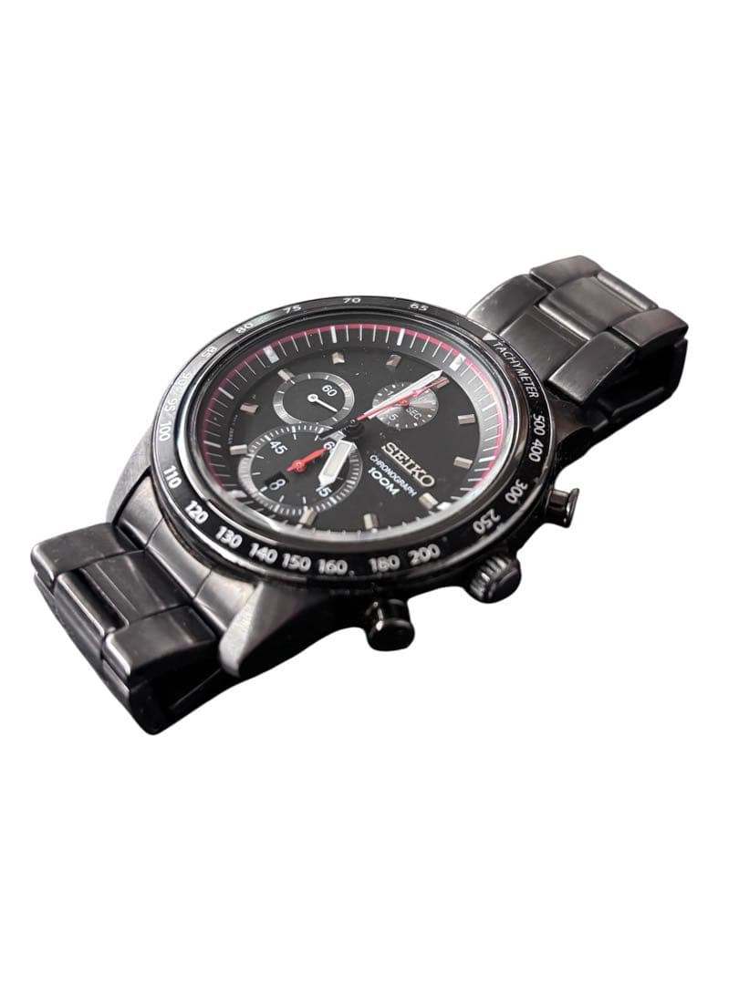 美品 SEIKO セイコー クロノグラフ 7T92 ブラック文字盤 メンズ