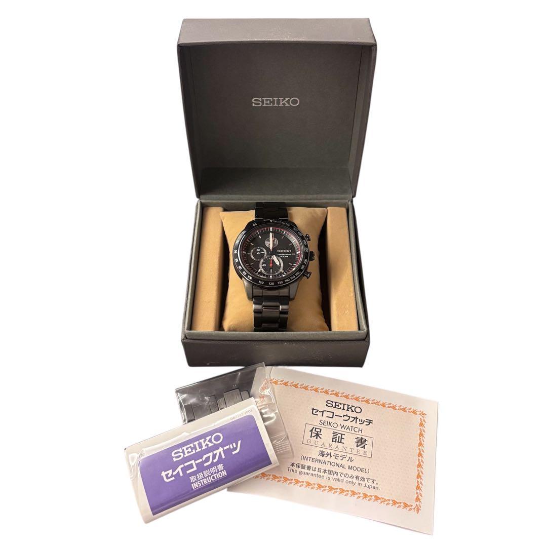 美品 SEIKO セイコー クロノグラフ 7T92 ブラック文字盤 メンズ
