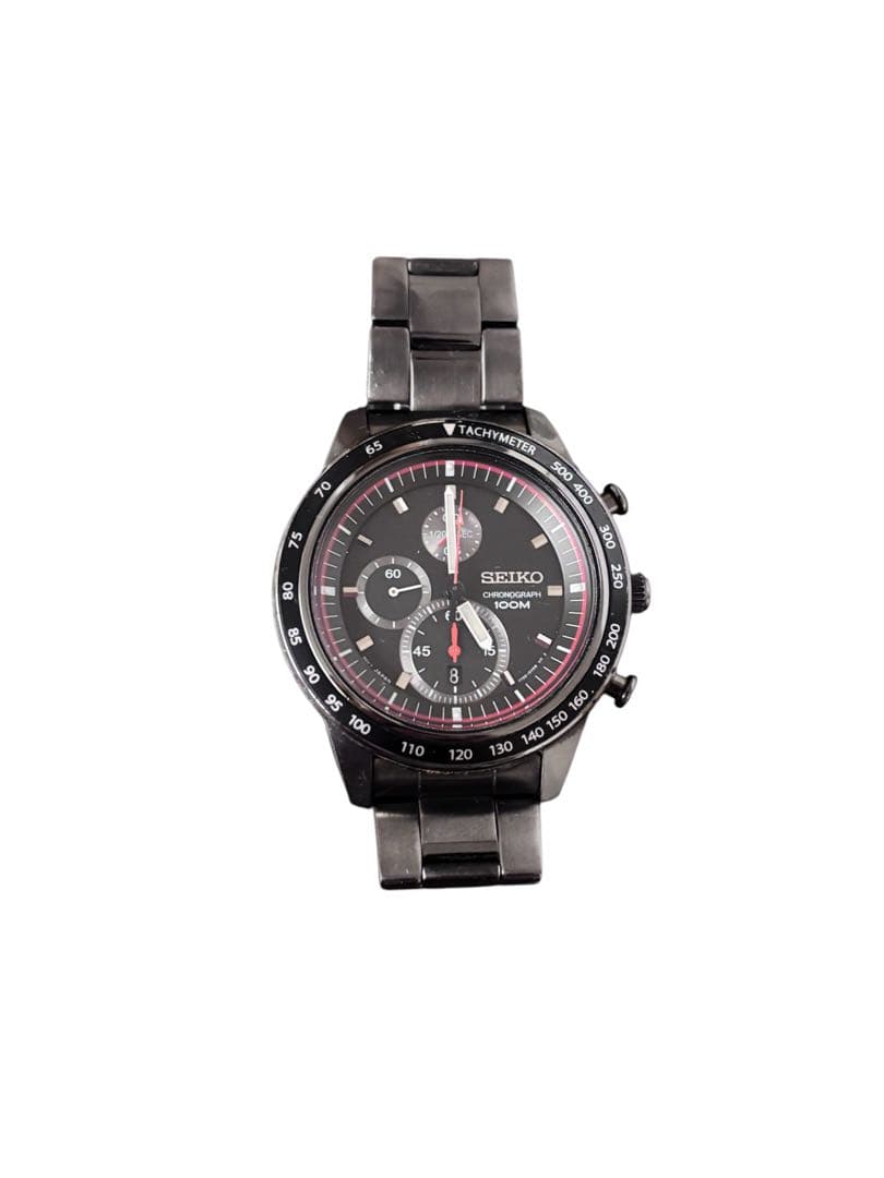 美品 SEIKO セイコー クロノグラフ 7T92 ブラック文字盤 メンズ