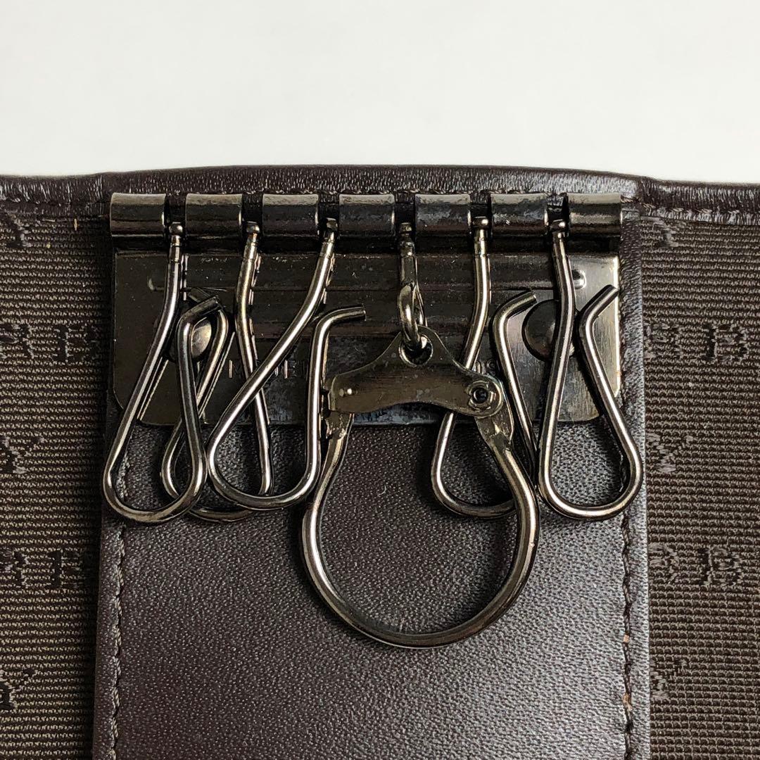 未使用保管品★1E358 バーバリー キーケース 6連 ノバチェック柄 ブラウン